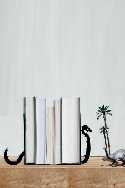 Hobi Demir Sanat Metal Book Holder Dragon Figured Book Support, Decorative Bo...