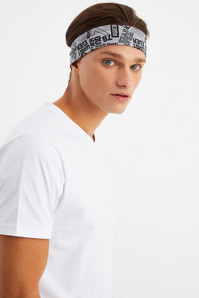 Butikgiz Men's Cotton Combed Cotton, Anti-Slip, Anti-Sweat, Ultra Light, Sports Hair Band Bandana