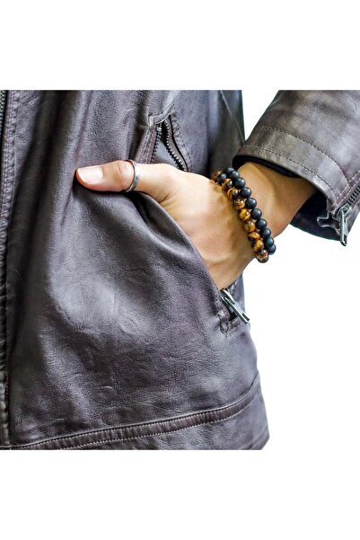 Padore Accessory للجنسين - سوار عين النمر والأونيكس من الحجر الطبيعي| صناعة ي...