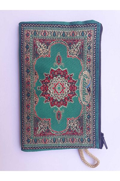 NiceandBonita Portofel de dama cu fermoar cu model traditional, 16x10cm, logo Istanbul