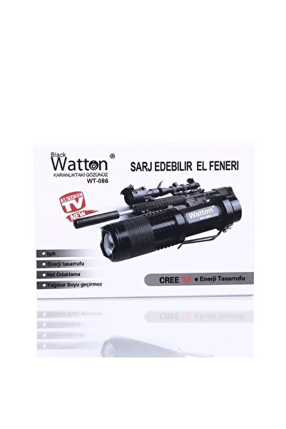 Watton Orjinal 800 Lümen T6 Şarjlı El Feneri Wt-086