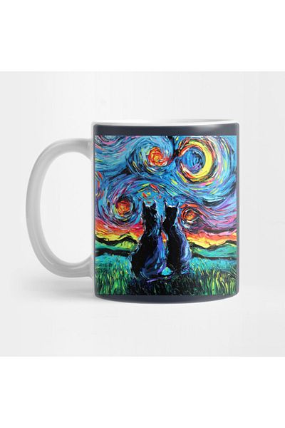 Pixxa Van Gogh Cats Mug Cup