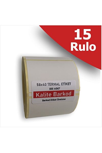 Kalite Barkod 58k40 Termalno nalepnica | 15 rolne bar kod nalepnice