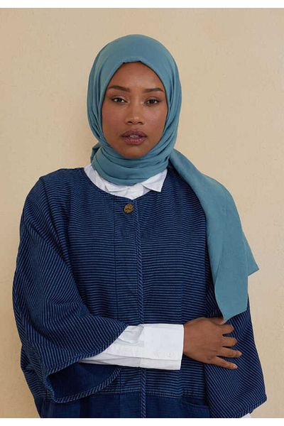 BURDEN IPEK Cotton Shawl Miami Blue