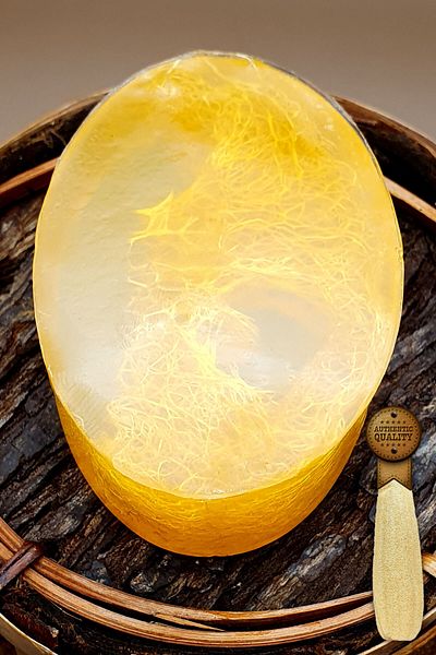 FANTASTİK SANAT ATÖLYESİ Decorative Gift Skin Friendly Apricot Extract Natural Pumpkin Fiber Soap with Apricot Scent - 110 Grams