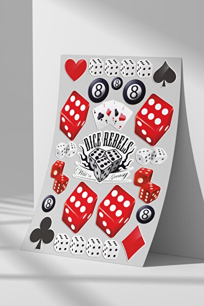 Sticker Market Dice Rebeels, Dice Asilies Sticker Set, A4 Size Sticker Label ...