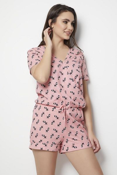 Doremi Women's Salmon Zebra Printed Jumpsuit Nightgown New Season (1 Piece Economical)