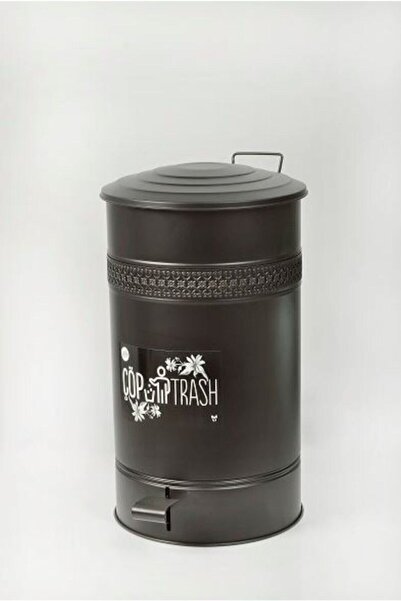 Yıldıray Metal Ucuzzavm 30 Lt Siyah Pedallı Çöp Kovası