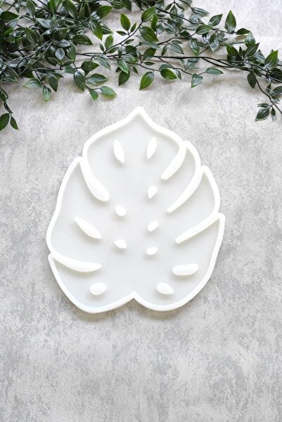 By Shesel Epoksi Silikon Kalıbı Monstera Tepsi Reçine Epoksi Silikon Kalıp