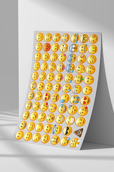 Sticker Market مجموعة ملصقات Emoji، مجموعة ملصقات مقاس A4 للأسطح المسطحة