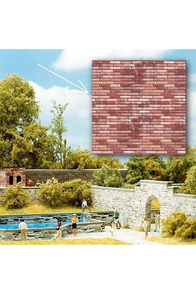 Busch 1:87 Ho Red Brick Model Cardboard Decor