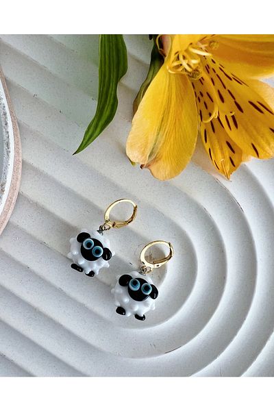 Minizooistanbul Glass Sheep Earrings