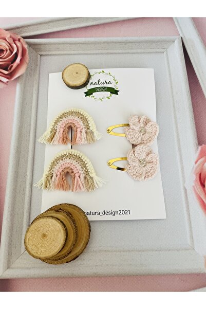 NATURA DESİGN Дъга и мак 4-комплект плетени закопчалки