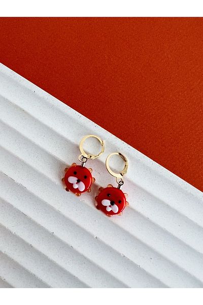 Minizooistanbul Lion Glass Earrings