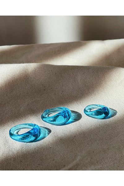 Minizooistanbul Minizoo Glass Ring Blue (piece)
