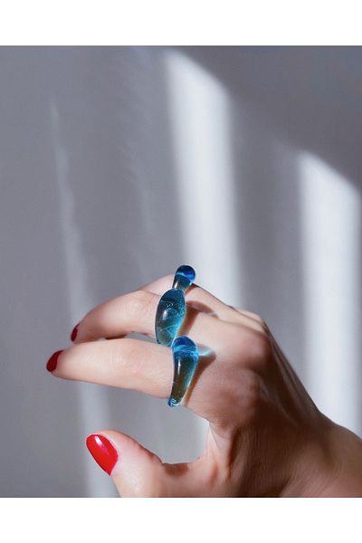 Minizooistanbul Minizoo Glass Ring Blue (piece)
