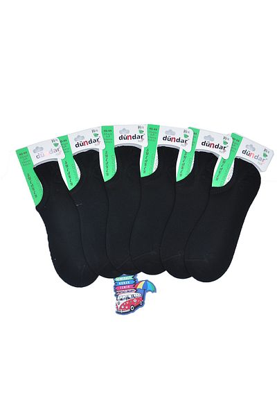 Dündar Ανδρικά αθλητικά παπούτσια χωρίς ραφές Bamboo Plus - D003 (6 ΤΕΜ) Μαύρο