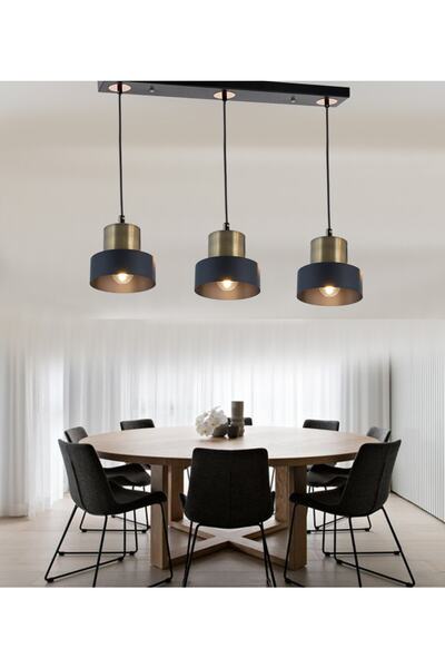 TT AYDINLATMA Tt031-3s-sy-esk Mat Siyah-eskitme 3 Lü Sıralı Avize