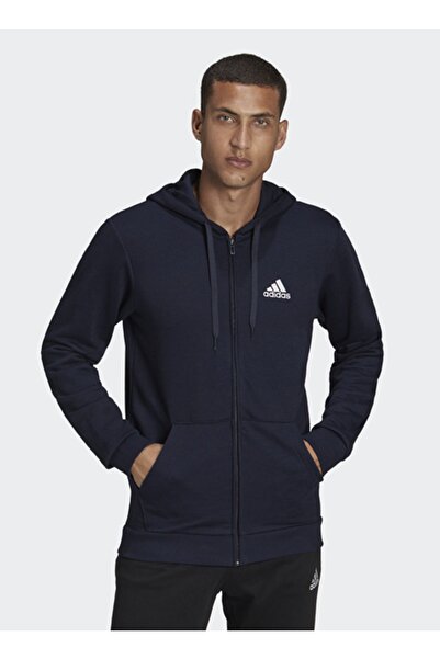 adidas Gk9045 M Bl Ft Fz Hd Navy Blue-white Men's Zip Jacket