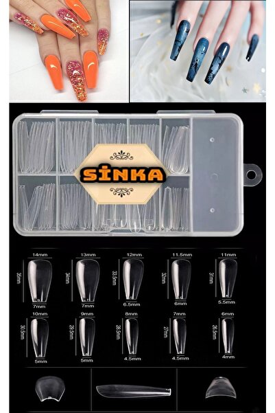 SİNKA Takma Tırnak Balerin Şeffaf 100 Adet Özel Ambalaj