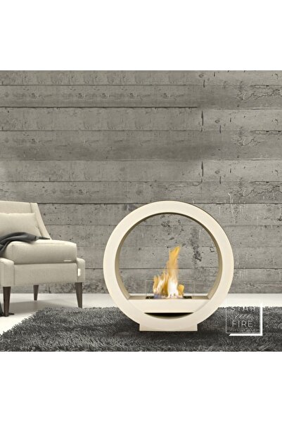 STARKİM Starfire Round Design Beyaz Taşınabilir Bioethanol Şömine