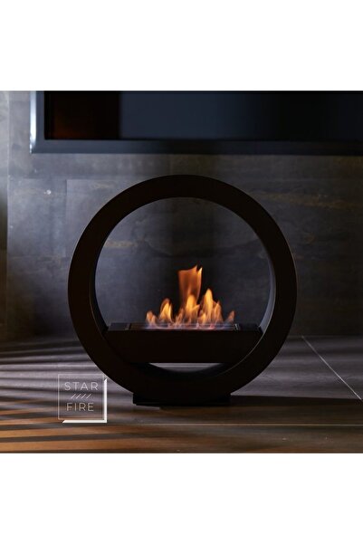 STARKİM Starfire Round Design Siyah Taşınabilir Bioethanol Şömine