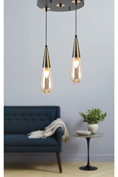 TT AYDINLATMA Tt023-2y-sy-esk Eskitme 2 Li Damla Modeli Yuvarlak Avize