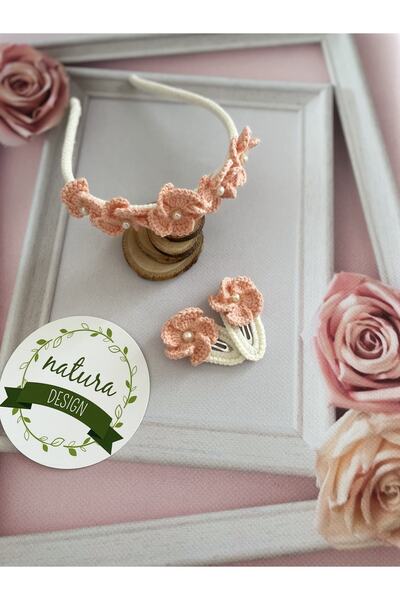 NATURA DESİGN Gelincik Inci Taç и комплект от 2 брошки с закопчалка