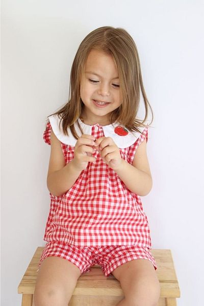 le petit sole Girl's Fruity Bottom and Top Set