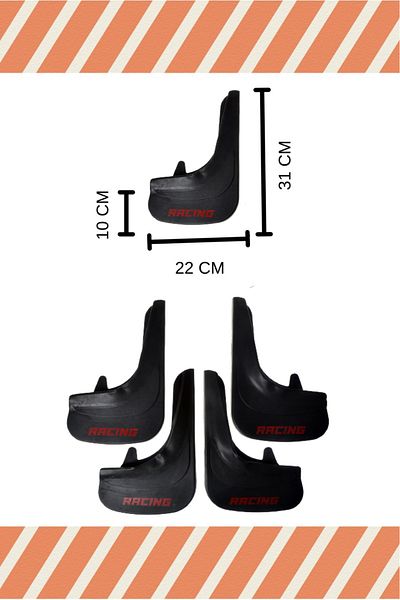 NOVDES Yb Hyundai Elentra 2010-2015 Racing Written 4-Piece Dust Cover Mudguard Mudguard