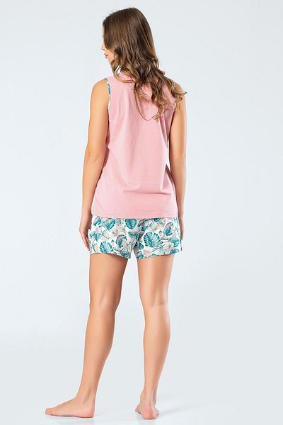 TÜREN Women's Woven Leafy Sleeveless Shorts Set