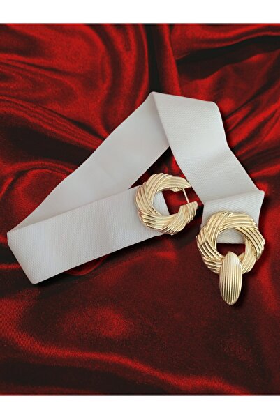 meyou bags Kadın Gold Tokalı Lastikli Korse Kemer En Uygun Yeni Yıl Yılbaşı H...