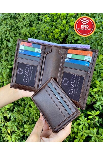 CüzCan Orlando Antik Kahve Hakiki Deri Erkek Cüzdanı Kartlık Hediyeli ( Babalar Günü Hediyesi)
