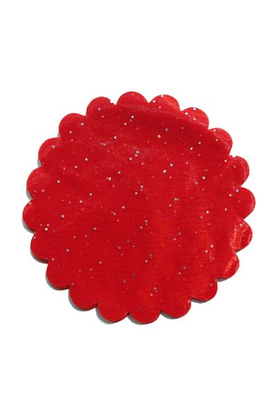 Eminonutoptanci Red Stoned Organza Ready Cut Tulle 22 cm 100 Pieces