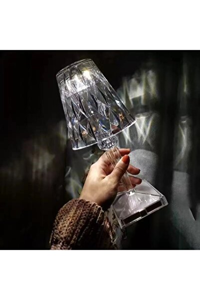 Genel Markalar Vilya Akrilik Kristal Led Şarjlı Masa Üstü Lamba Kristal Gece Lambası Dokunmatik Elmas Lamba Crysta