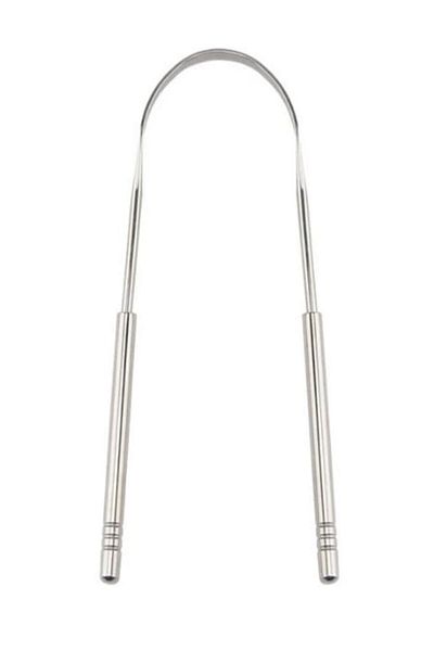 VANCL Stainless Crescent Silver Tongue Cleaning and Stripper - Metal Hygienic