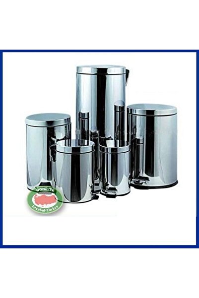 abnturk 3 Litre Pedallı Paslanmaz Çelik Krom Çöp Kovası