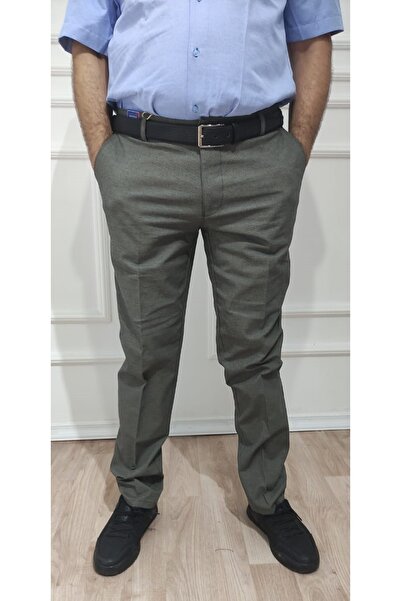 FATELLA Muške klasične udobne haki pantalone Lan