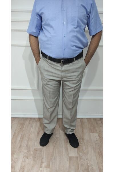 FATELLA Pantaloni din țesătură bej cu croială clasică pentru bărbați