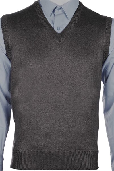NACAR STORE Men's Smoked V-Neck Knitwear Sweater - Thin Wool Non-Pilling