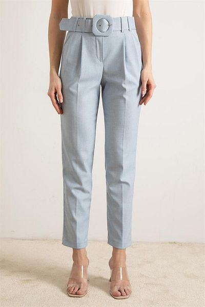 Lafaba Pantaloni de damă cu centură albastră