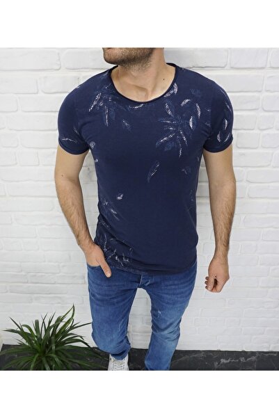 FATELLA Ανδρικό κοντομάνικο μπλουζάκι με στρογγυλή λαιμόκοψη