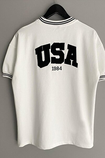 FUWEAR Tricou de vară unisex New Season Oversize Mold SUA 1989 cu guler