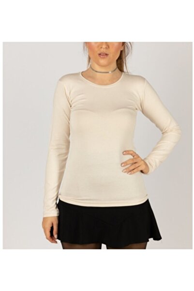 FATELLA Kadın Yuvarlak Yaka Uzun Kol Body