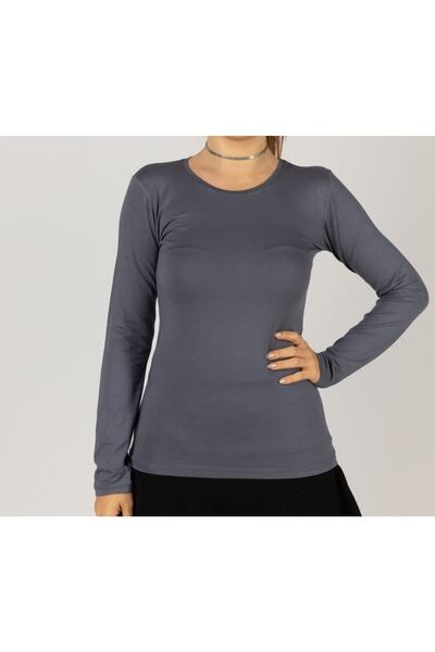 FATELLA Дамско памучно боди с пениран ликра с дълъг ръкав