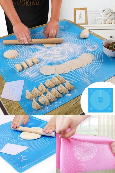 Kalsiyum Mood حصيرة عجن العجين مع مقياس سيليكون قطع البقلاوة المعجنات الخبز رافيولي المعكرونة العجين العجن حصيرة