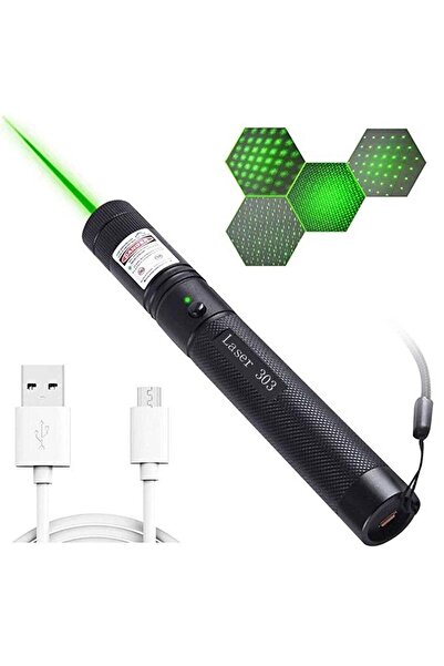 gaman Şarjlı Metal Kedi Lazeri Usb Şarjlı Güçlü Yeşil Lazer Pointer