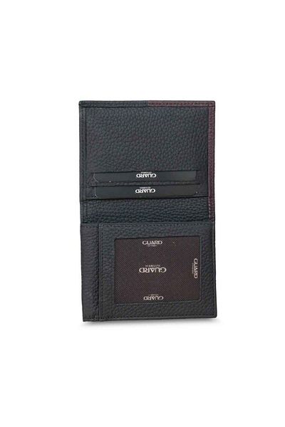 GUARD Men's Leather Wallet - Hgüneyli Matte, Claret Red/Black