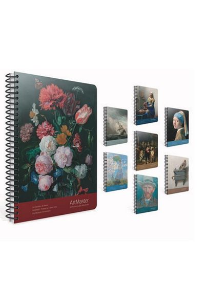 Gıpta Art Master 19x26 غطاء من الورق المقوى الحلزوني 100 Yp Defte مخطط