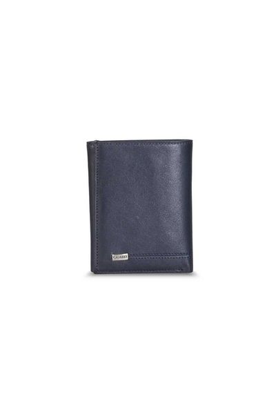 GUARD Men's Wallet - Navy Blue Vertical Leather